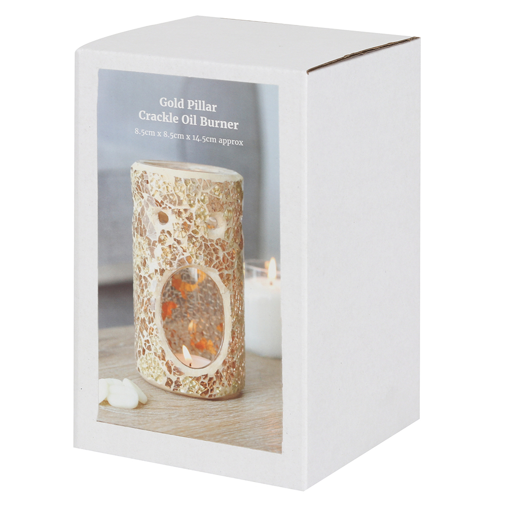 Gold Pillar Crackle Glass Oil Burner2