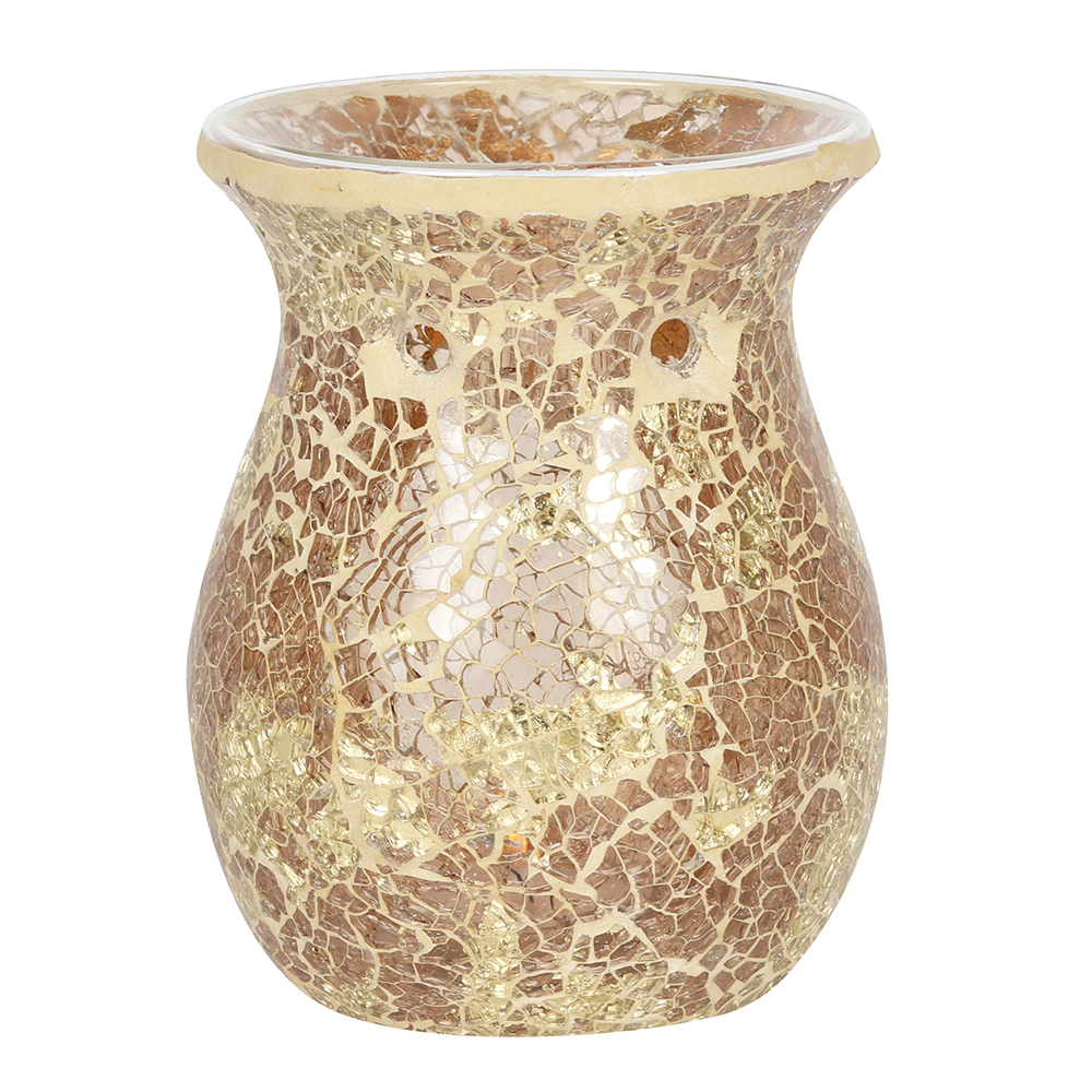 Large Gold Crackle Glass Oil Burner1