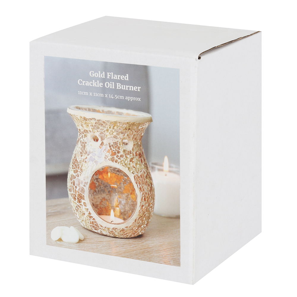 Large Gold Crackle Glass Oil Burner2
