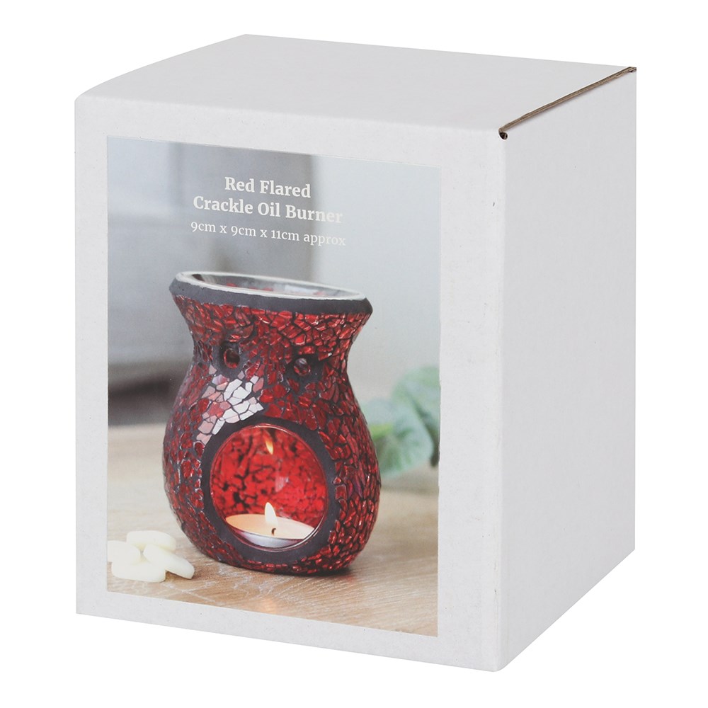 Small Red Crackle Glass Oil Burner2