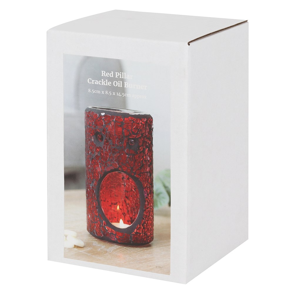 Red Pillar Crackle Glass Oil Burner2