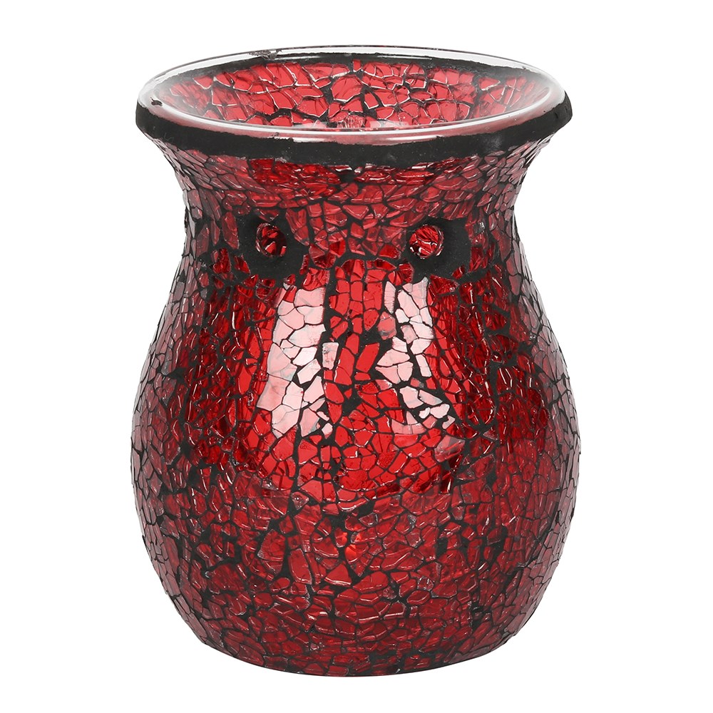 Large Red Crackle Glass Oil Burner1