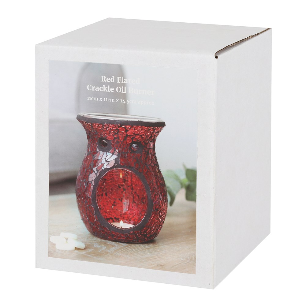 Large Red Crackle Glass Oil Burner2