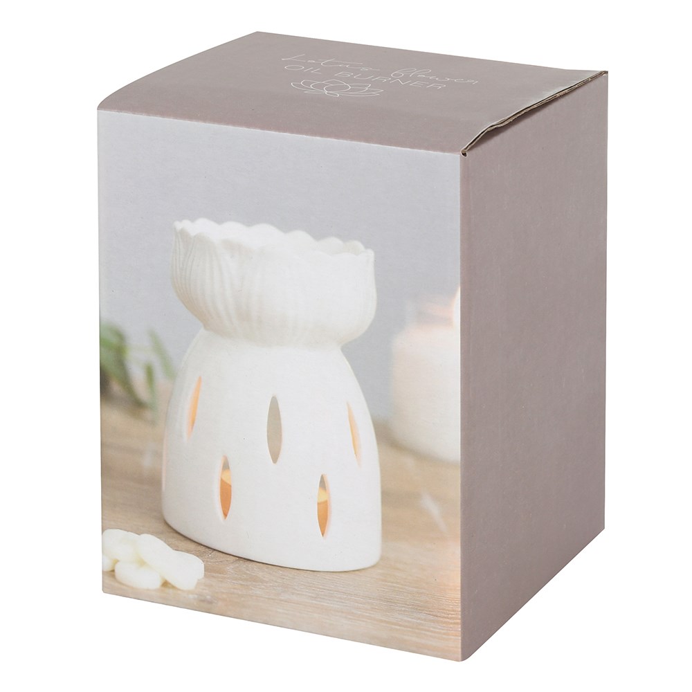 White Gloss Lotus Flower Oil Burner2