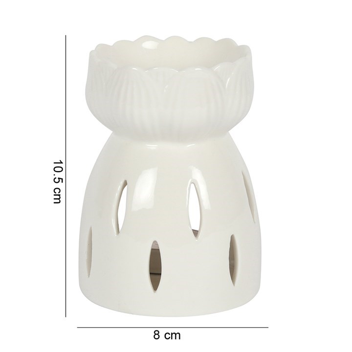 White Gloss Lotus Flower Oil Burner4