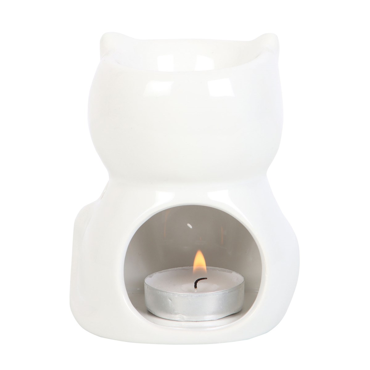 Shiny White Cat Oil Burner2