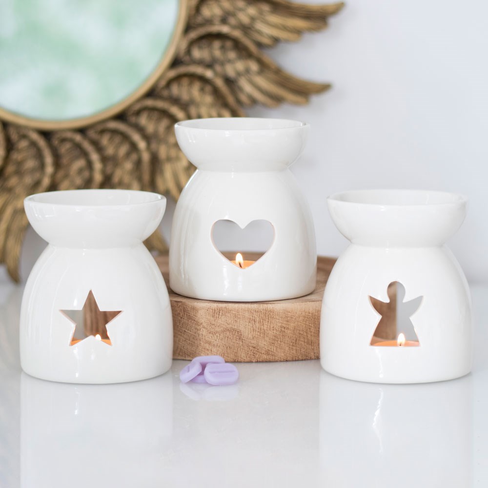 White Heart Cut Out Oil Burner4