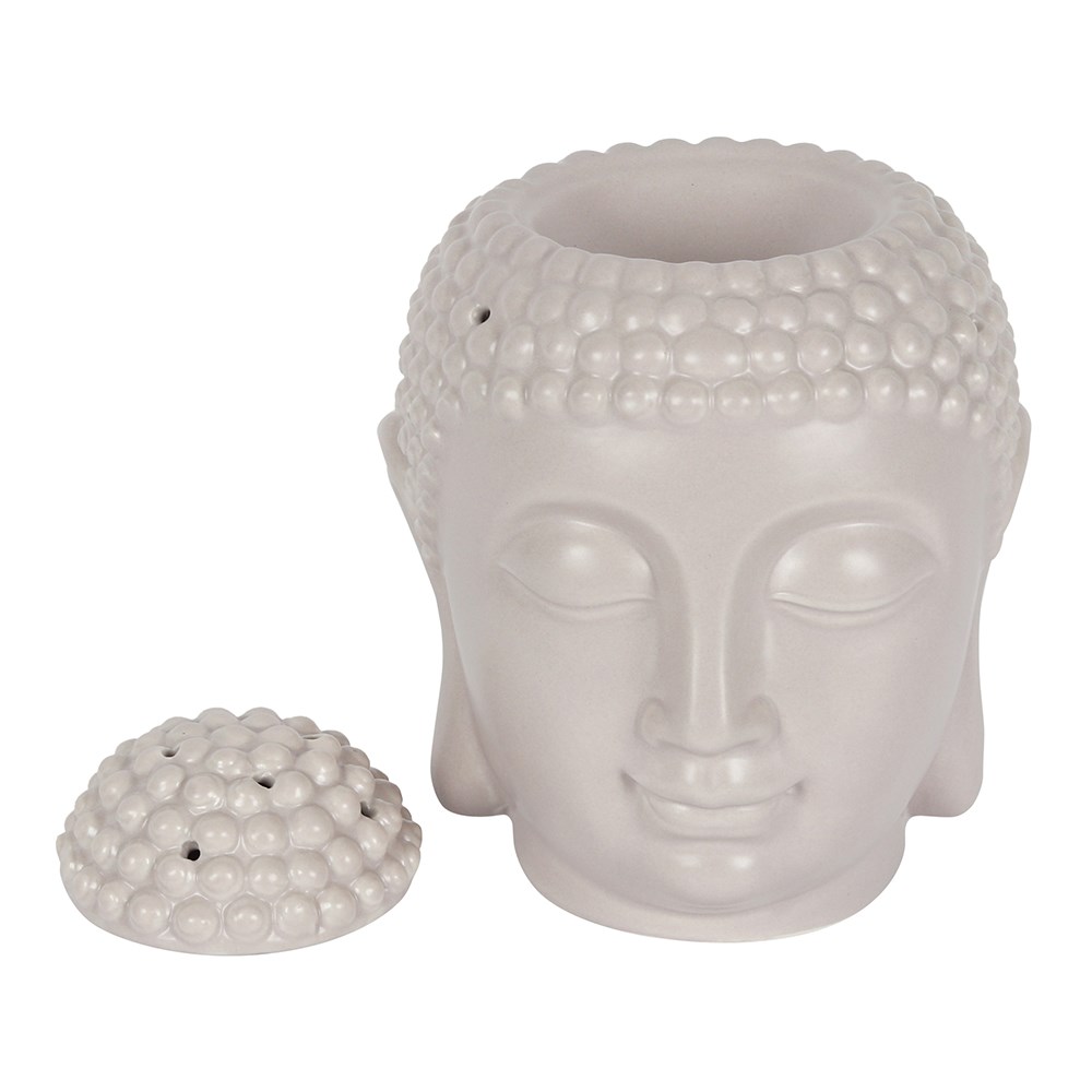 Large Grey Buddha Head Oil Burner1