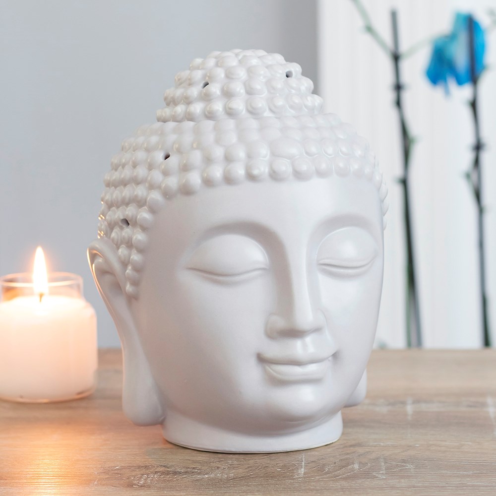 Large Grey Buddha Head Oil Burner5