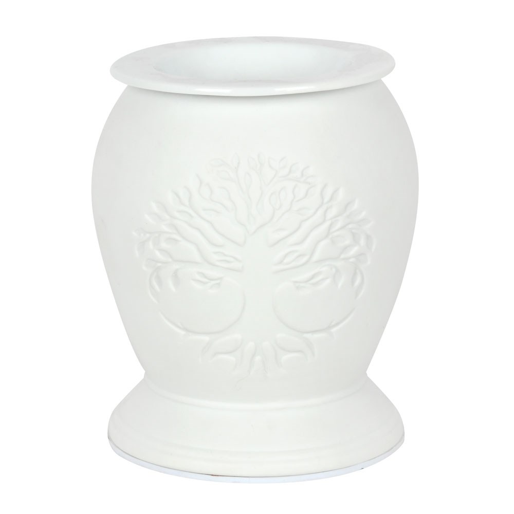 Tree of Life White Ceramic Electric Oil Burner1