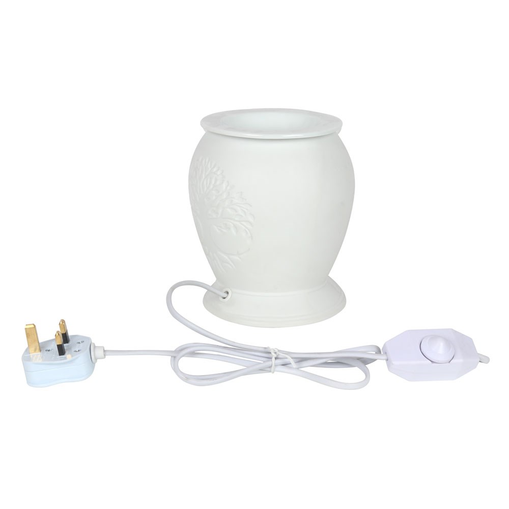 Tree of Life White Ceramic Electric Oil Burner2