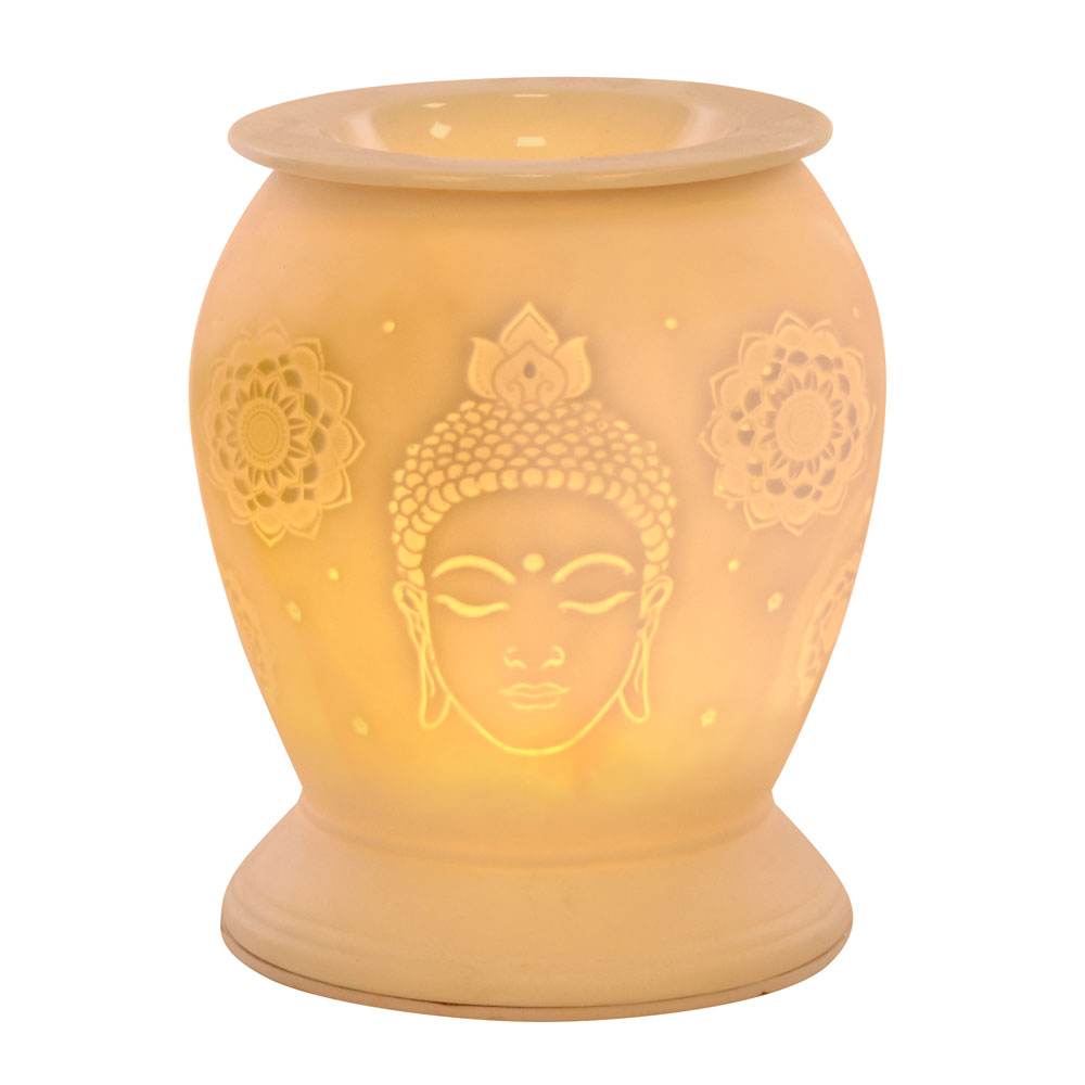 White Ceramic Buddha Electric Oil Burner3
