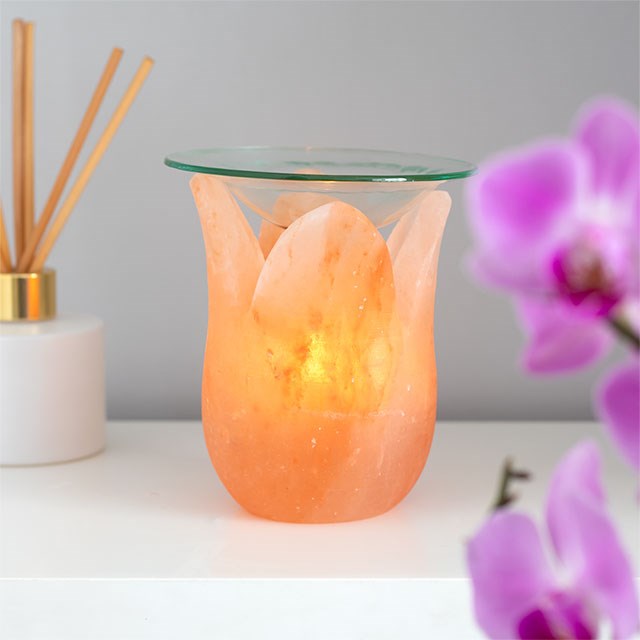 Tulip Shaped Himalayan Salt Oil Burner1