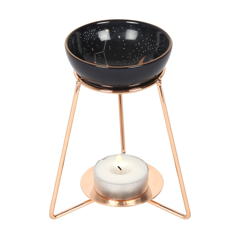 Purple Star Sign Oil Burner On Metal Base