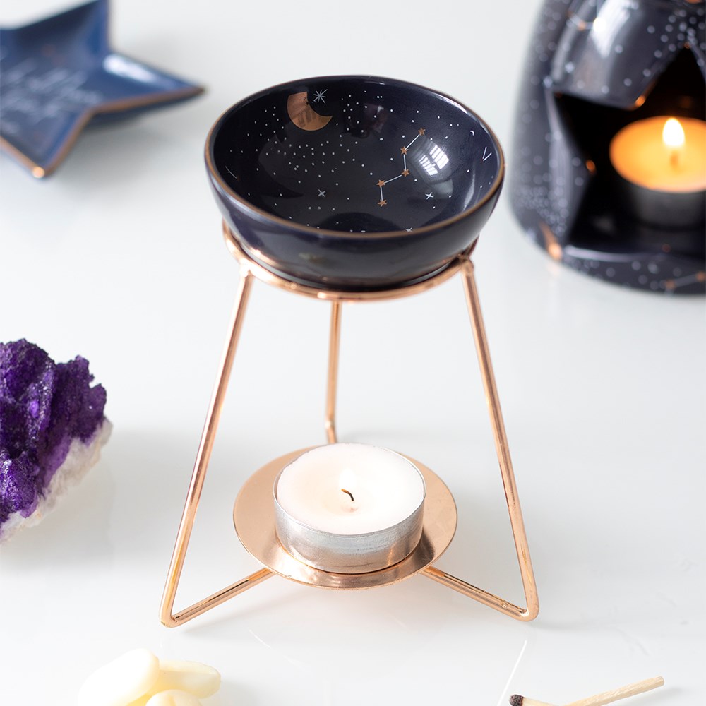 Purple Star Sign Oil Burner On Metal Base1