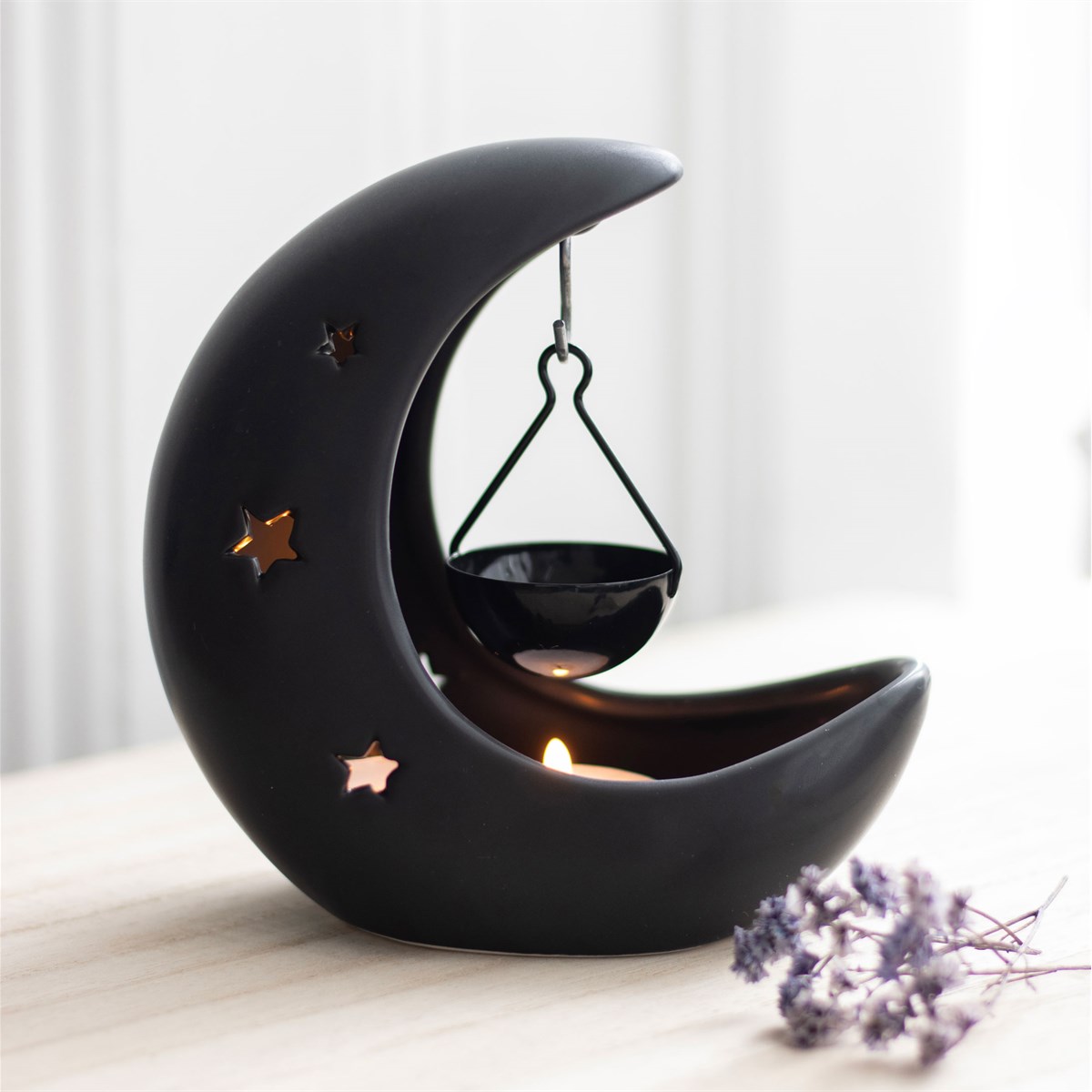 Black Crescent Moon Hanging Oil Burner5