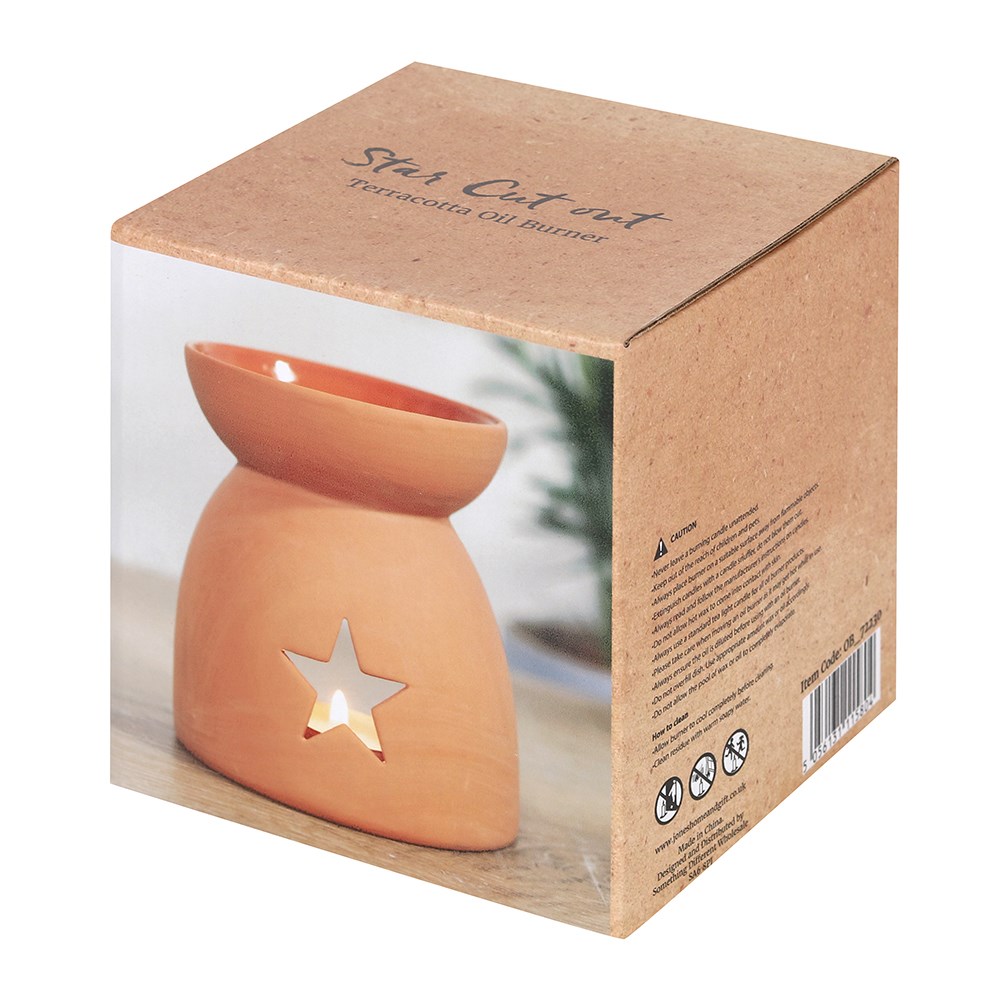 Star Cutout Terracotta Effect Oil Burner2