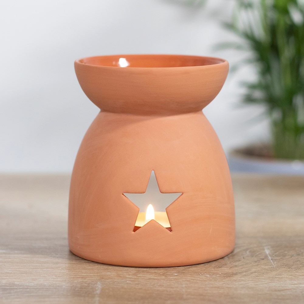 Star Cutout Terracotta Effect Oil Burner3