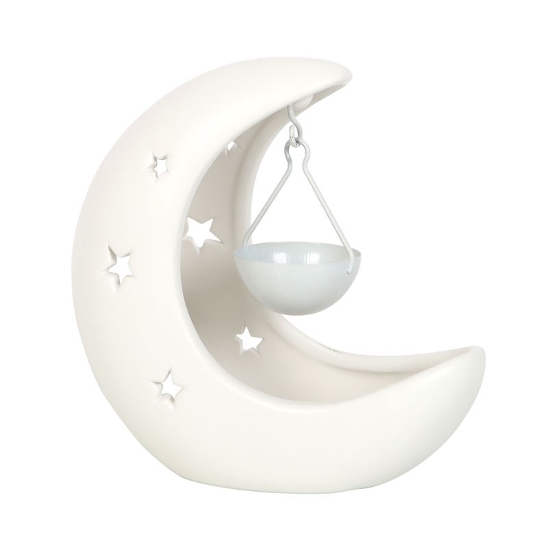 White Crescent Moon Hanging Oil Burner1