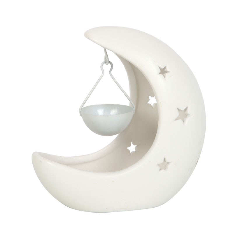 White Crescent Moon Hanging Oil Burner2