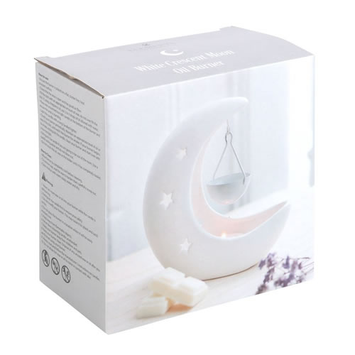 White Crescent Moon Hanging Oil Burner4