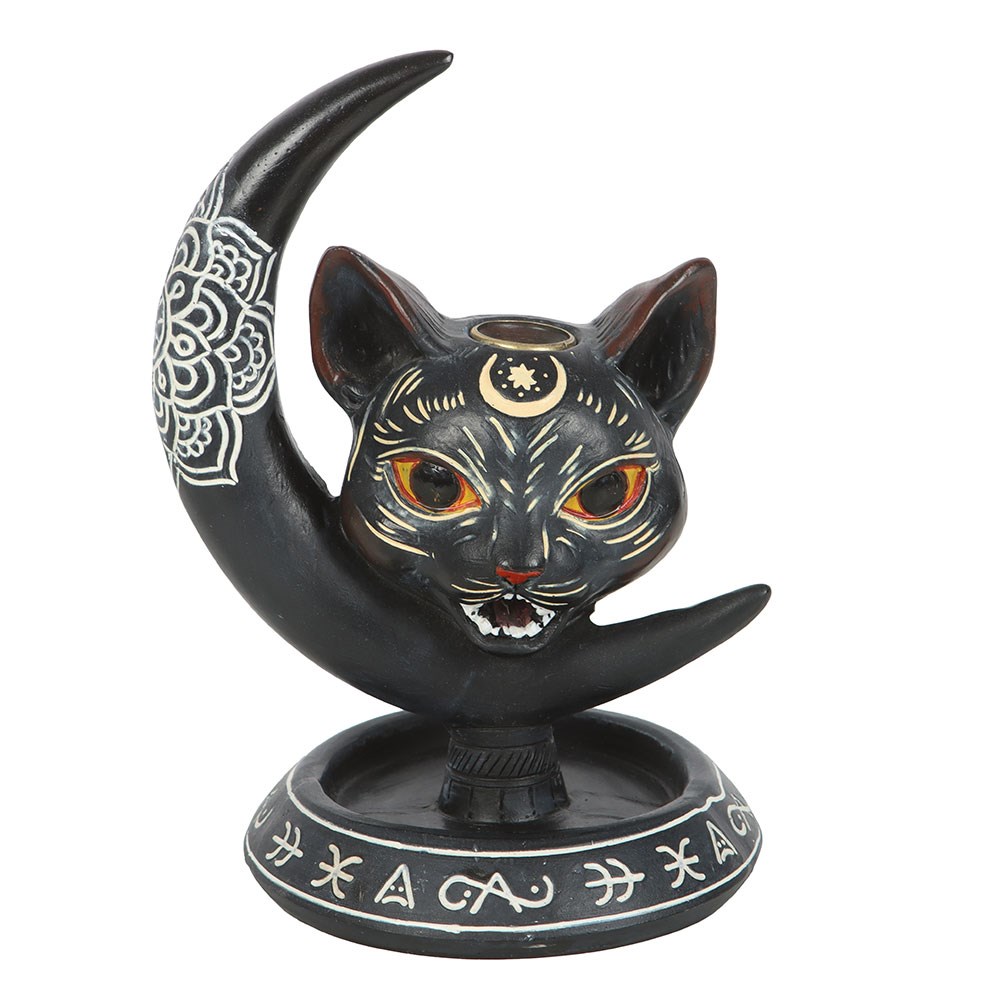 Black Cat Moon Backflow Incense Burner1