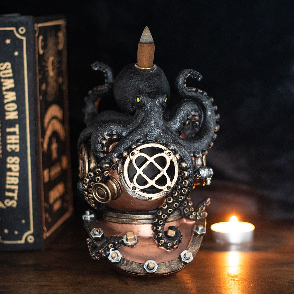 Kraken on Diver's Helmet Backflow Incense Burner5
