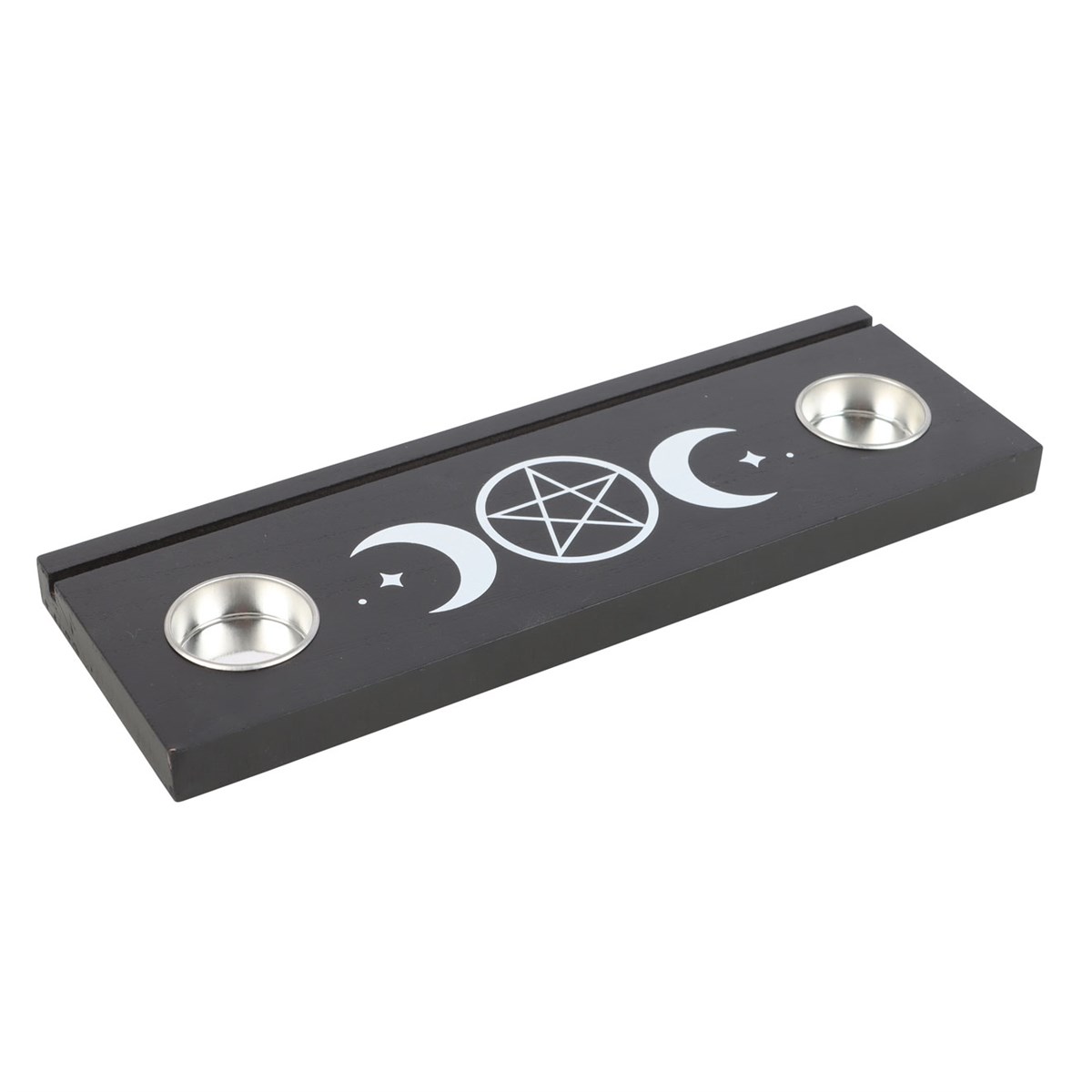 Black Triple Moon Tarot Card Stand Tealight Holder2