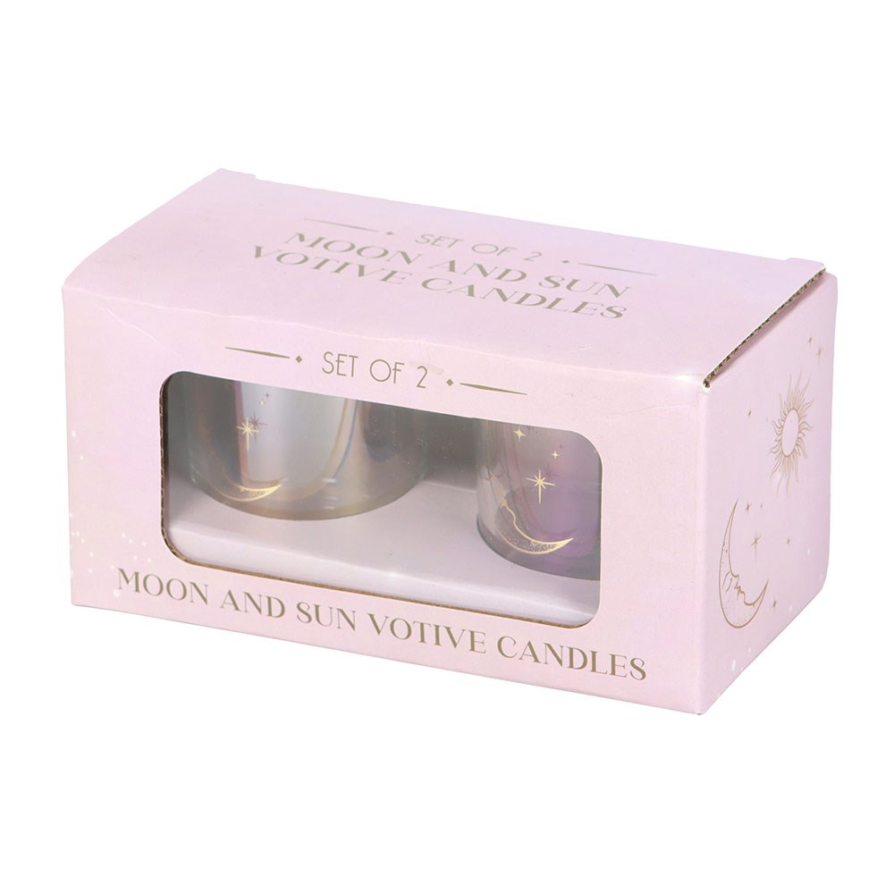 Iridescent Sun and Moon Votive Candle Holders3