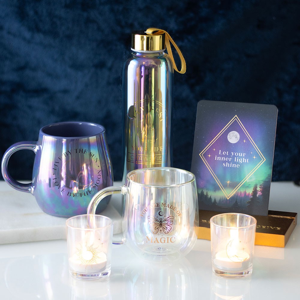 Iridescent Sun and Moon Votive Candle Holders4