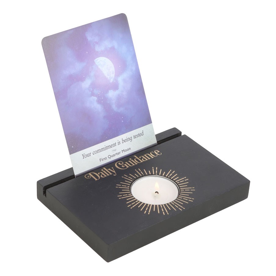 Black Daily Guidance Tarot Card Stand Tealight Holder1