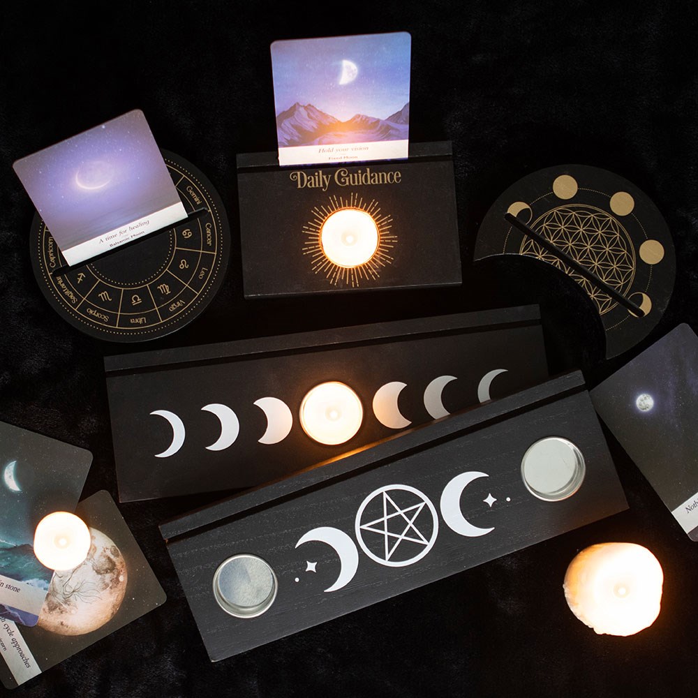 Black Daily Guidance Tarot Card Stand Tealight Holder7
