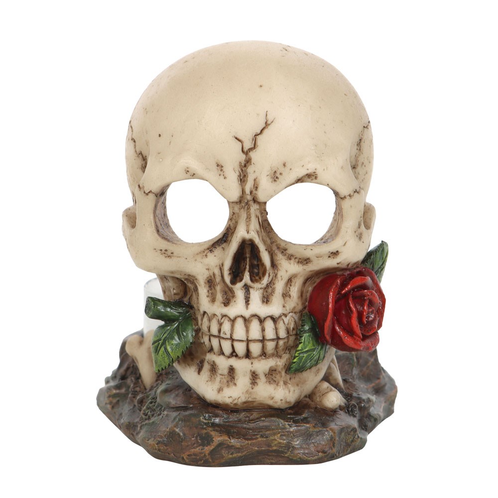 Skull Rose Tealight Holder1