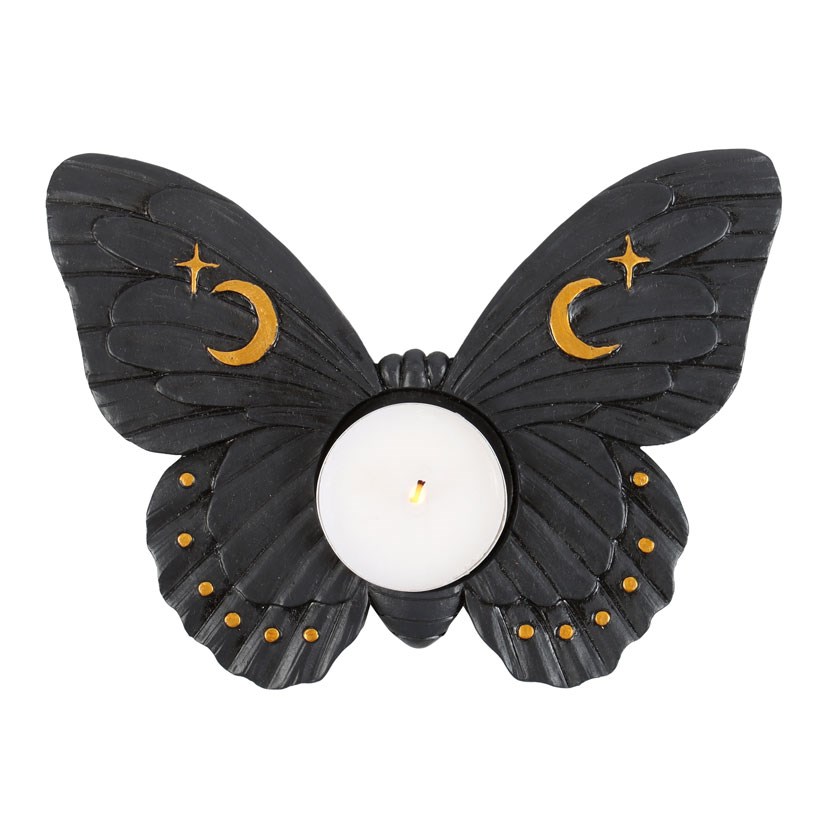 Black Moth Tealight Candle Holder1