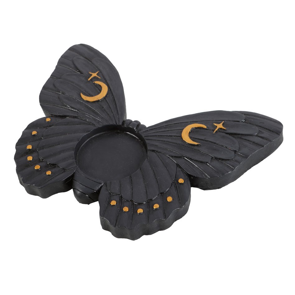 Black Moth Tealight Candle Holder2