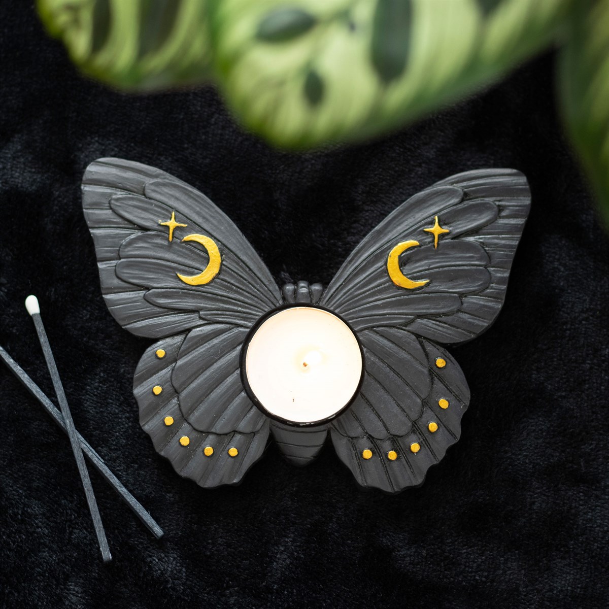 Black Moth Tealight Candle Holder3