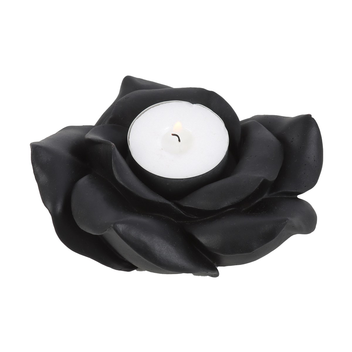 Black Rose Resin Tealight Candle Holder1
