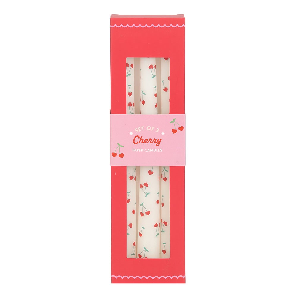 Set of 3 Heart Cherry Taper Candles2