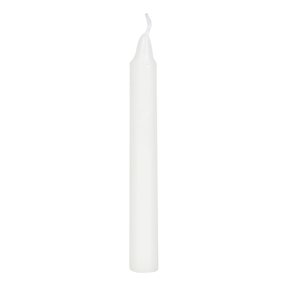 Set of 12 White 'Happiness' Spell Candles2