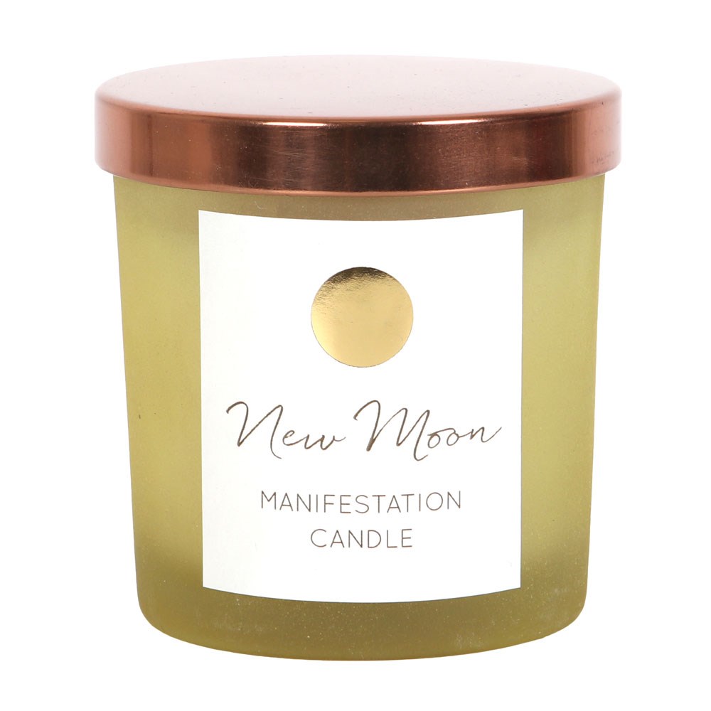 New Moon Wild Orange Manifestation Candle with Clear Quartz2