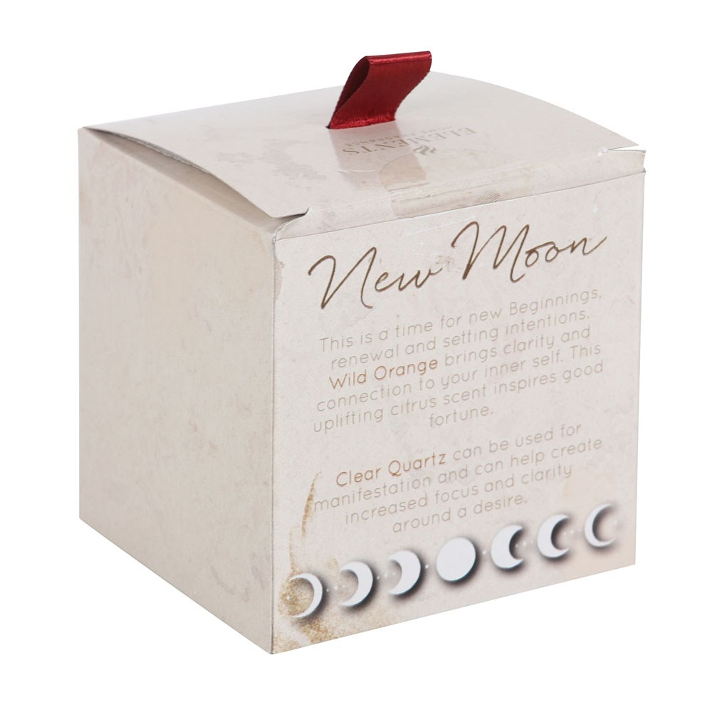 New Moon Wild Orange Manifestation Candle with Clear Quartz5