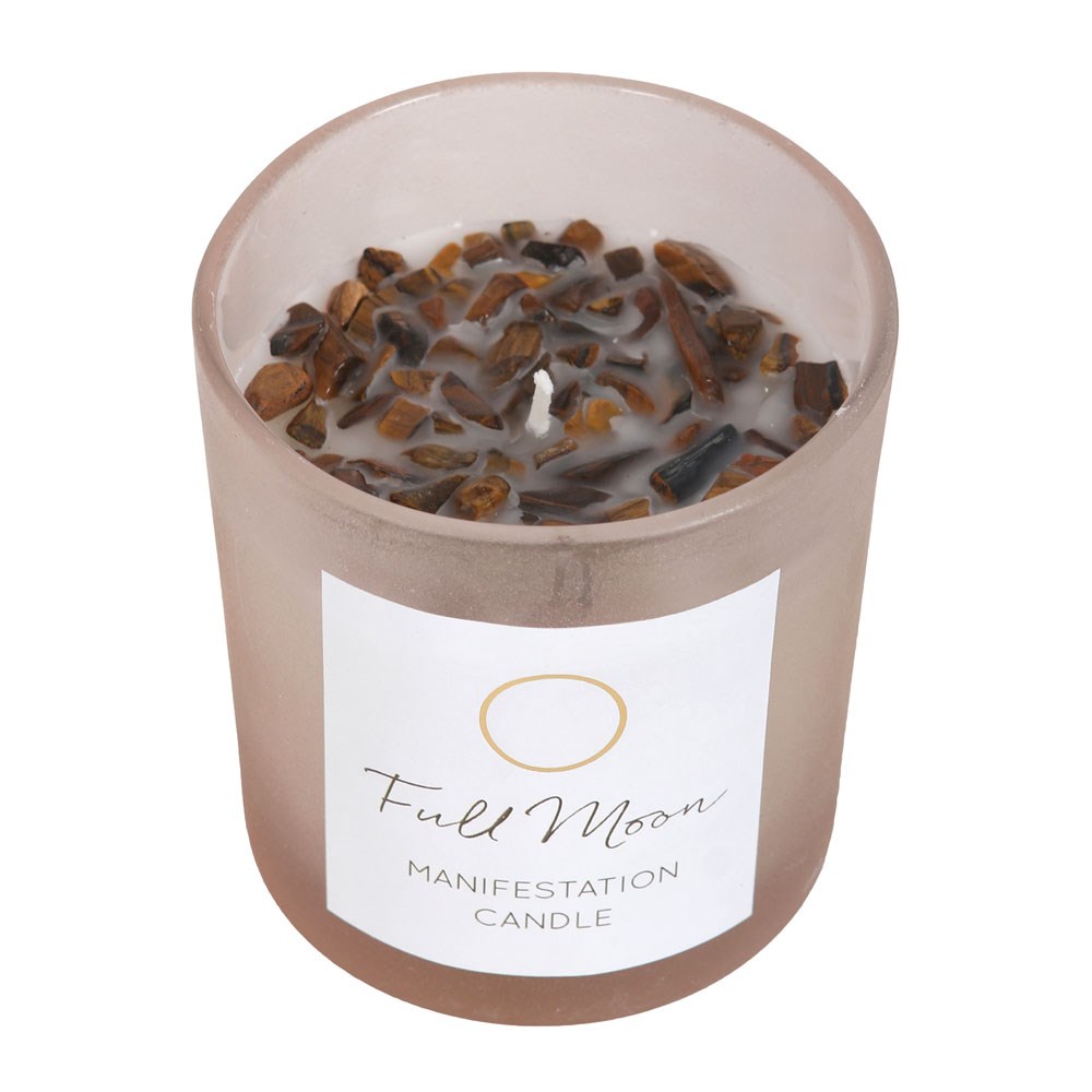 Full Moon Wild Eucalyptus Manifestation Candle with Tiger's Eye