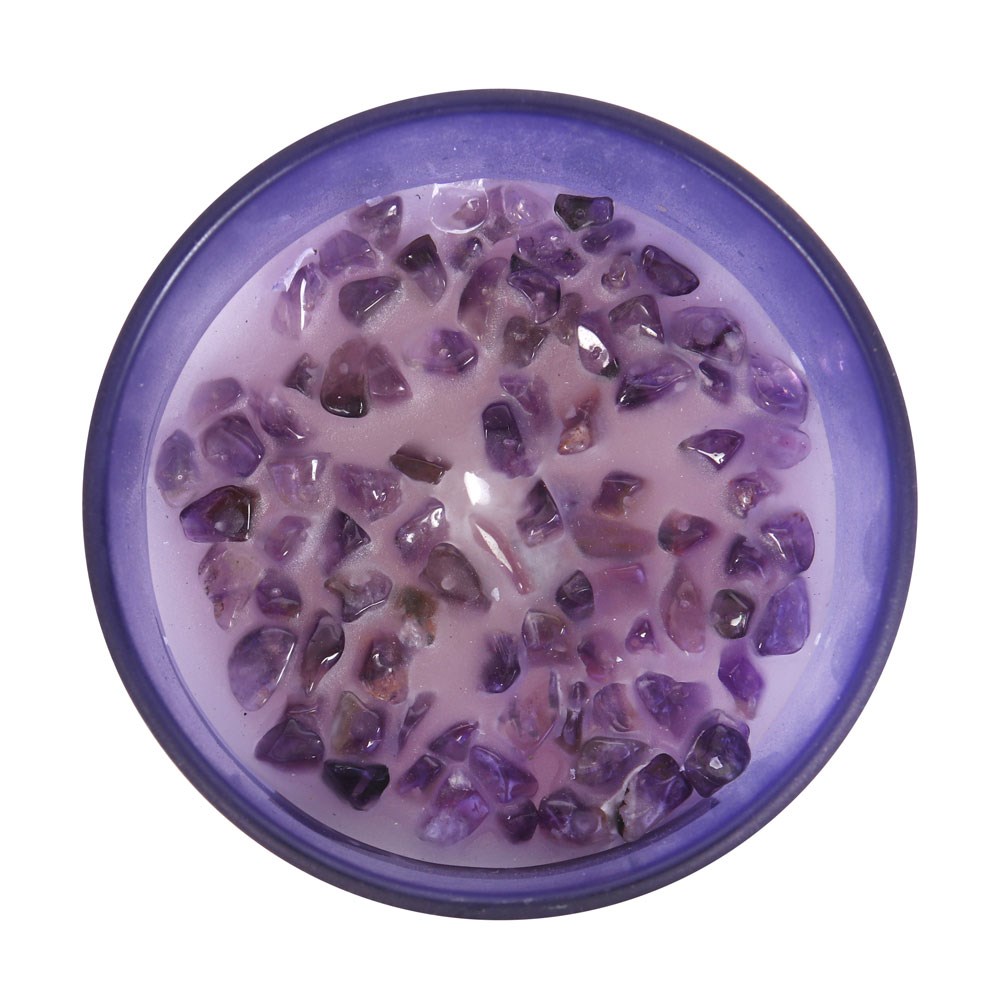 Third Eye Chakra Lavender Crystal Chip Candle1