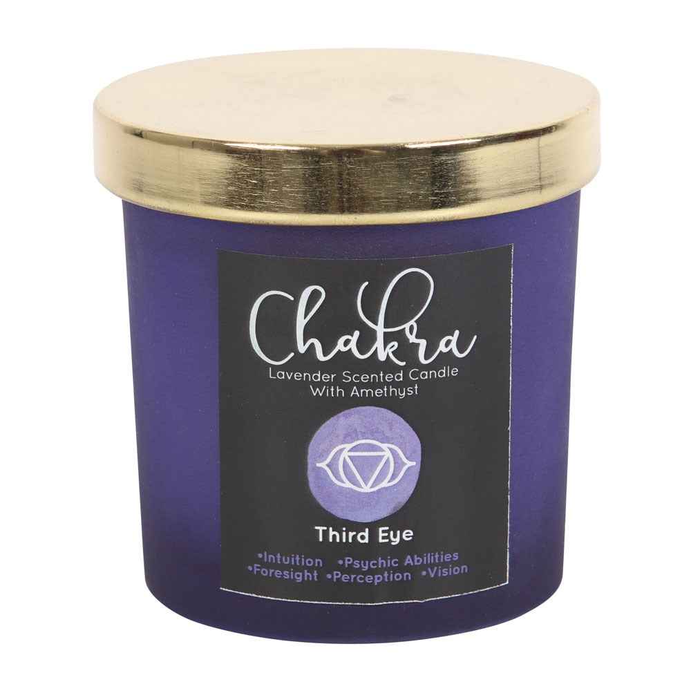 Third Eye Chakra Lavender Crystal Chip Candle2
