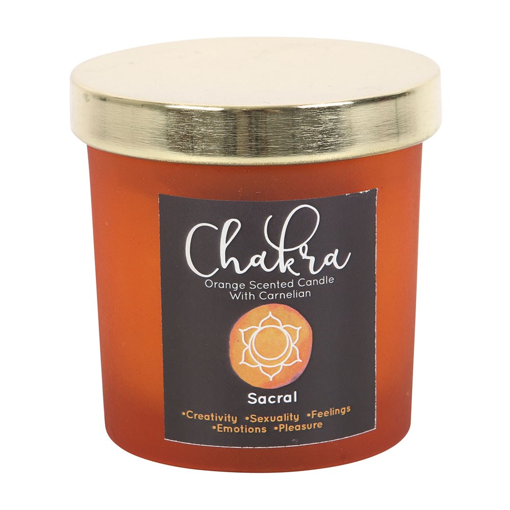 Sacral Chakra Orange Crystal Chip Candle2