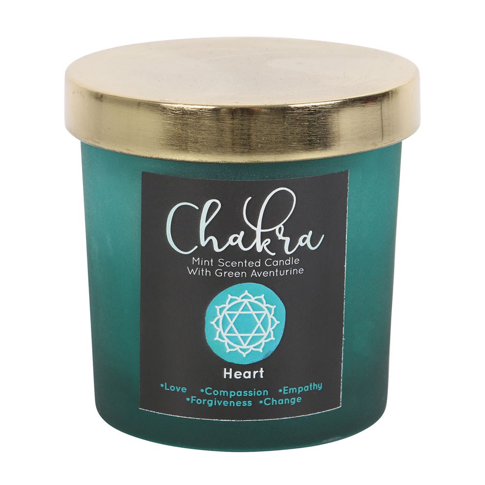 Heart Chakra Mint Crystal Chip Candle2