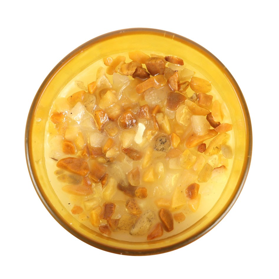 Solar Plexus Chakra Lemon Crystal Chip Candle1
