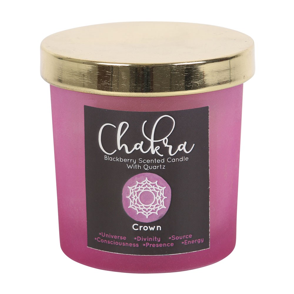 Crown Chakra Blackberry Crystal Chip Candle2