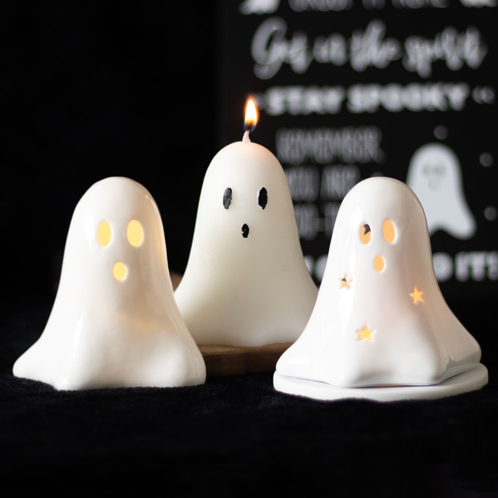10cm Unscented Ghost Candle5