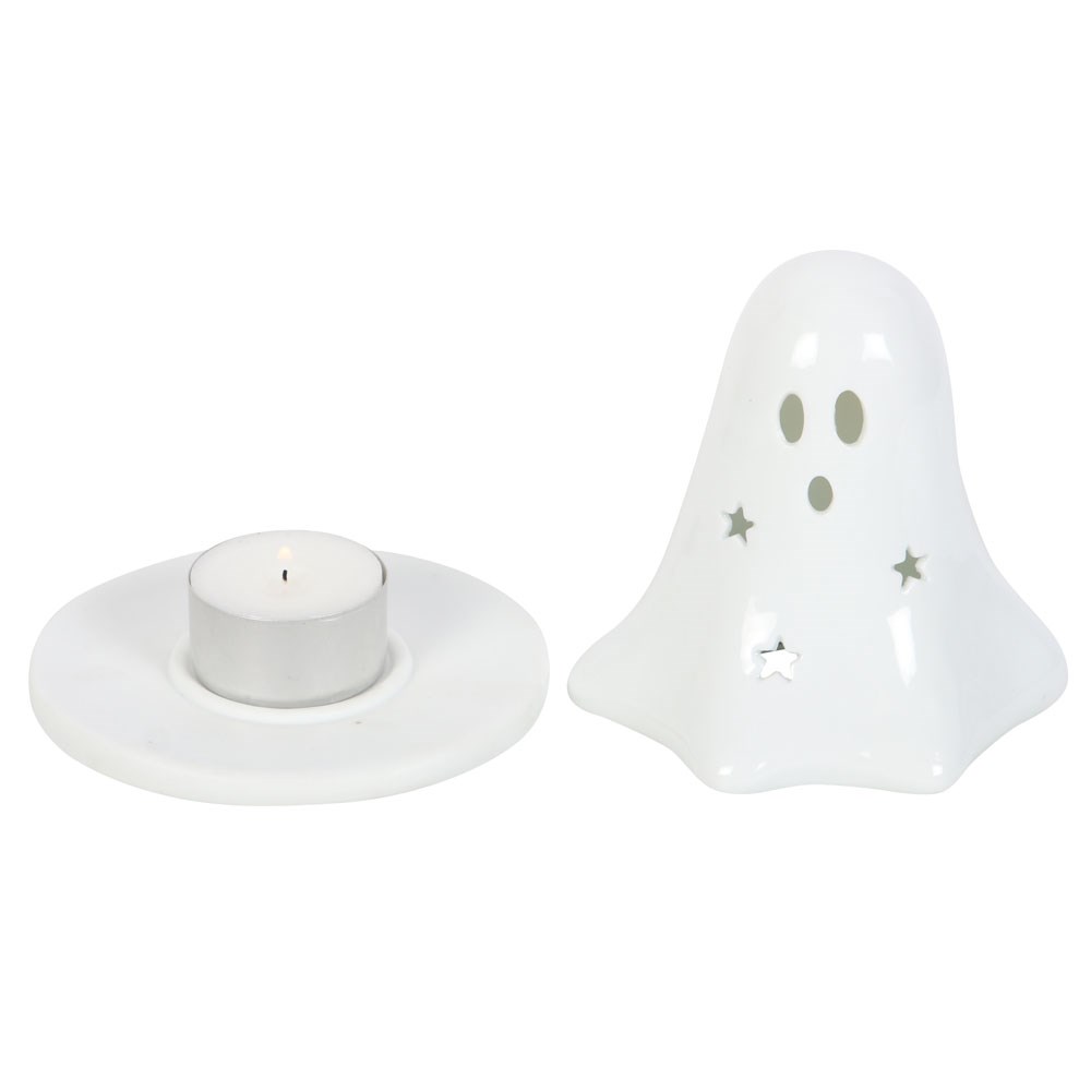Ceramic Ghost Tealight & Incense Cone Holder6